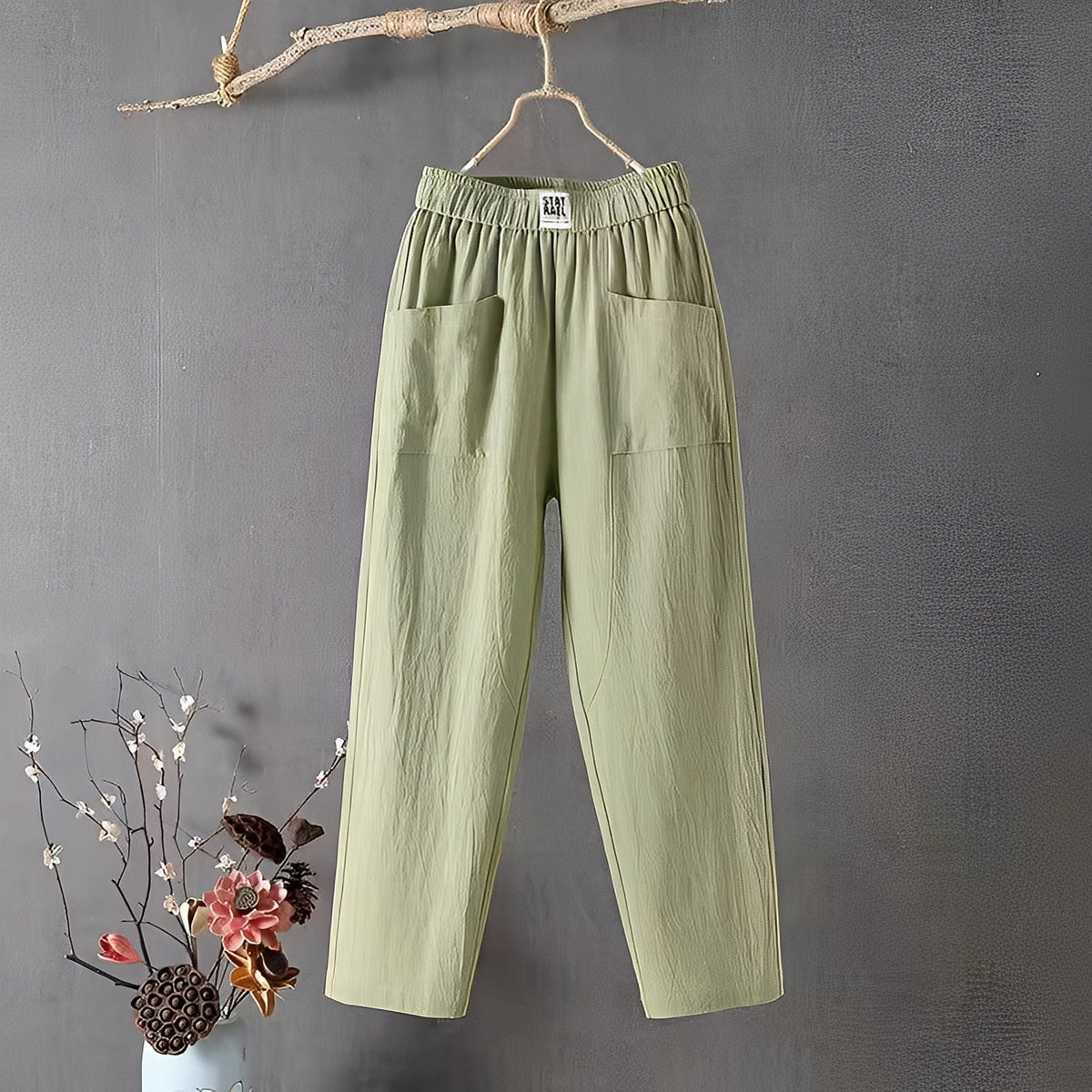 Elodie - Hose aus Baumwolle und Leinen für Damen