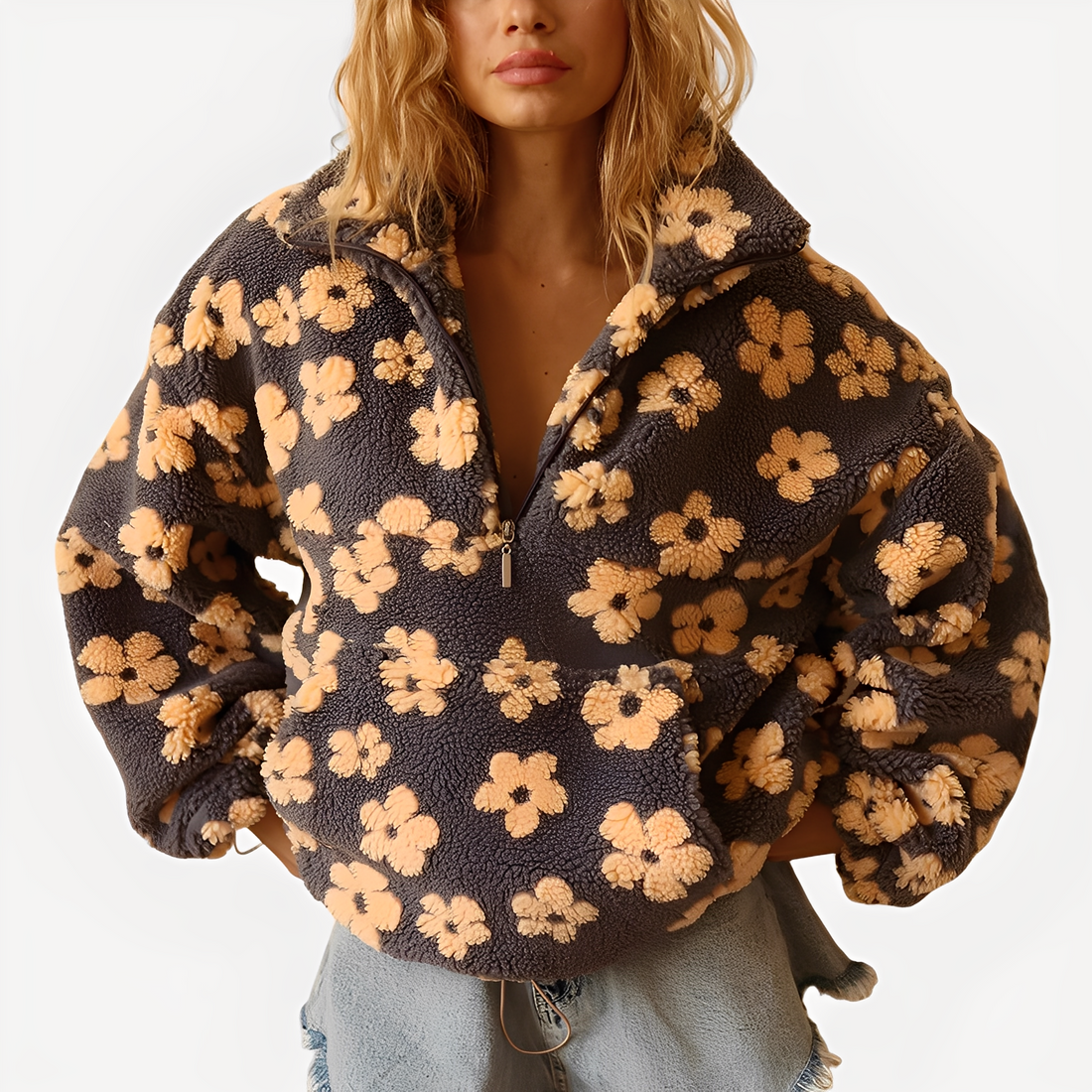 Elizabeth - Zeitgemäßer Pullover mit Blumendesign