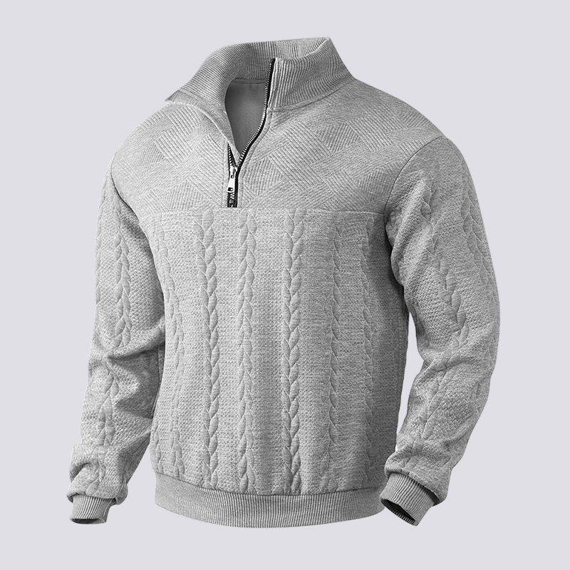 Benjamin - Moderner Herrenpullover mit Viertelreißverschluss