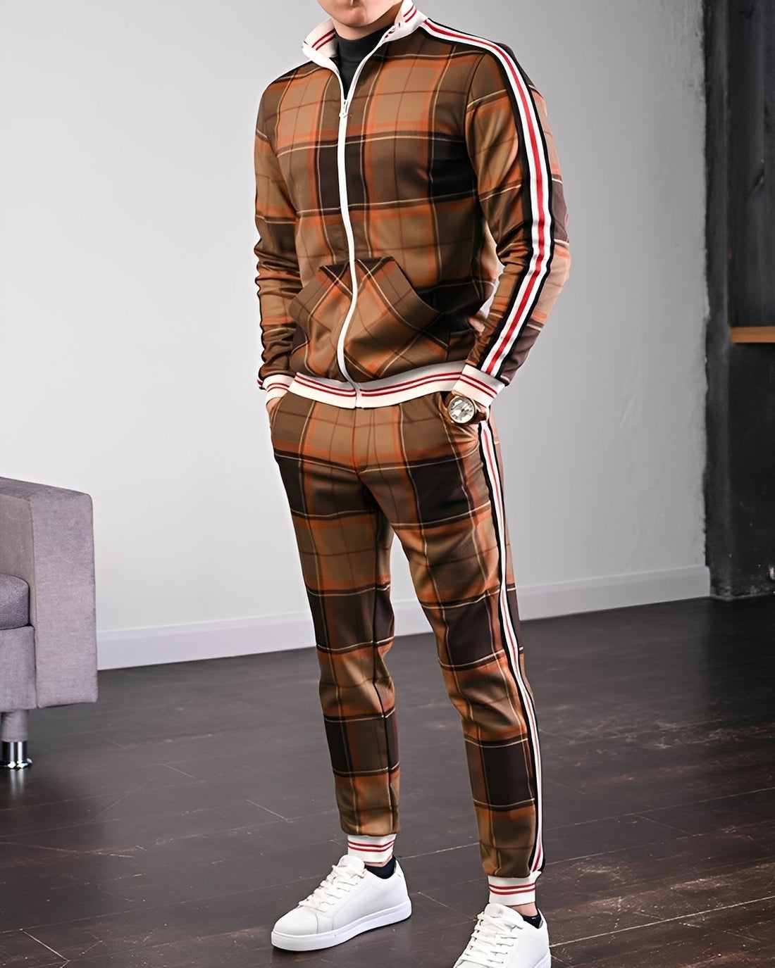 Neal - Eleganter karierter Herren-Sportanzug
