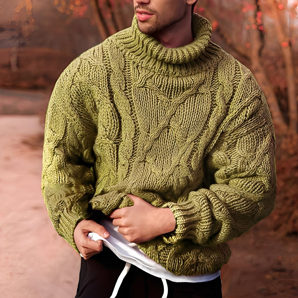 Adrian - Modischer Herrenpullover aus grobem Strick