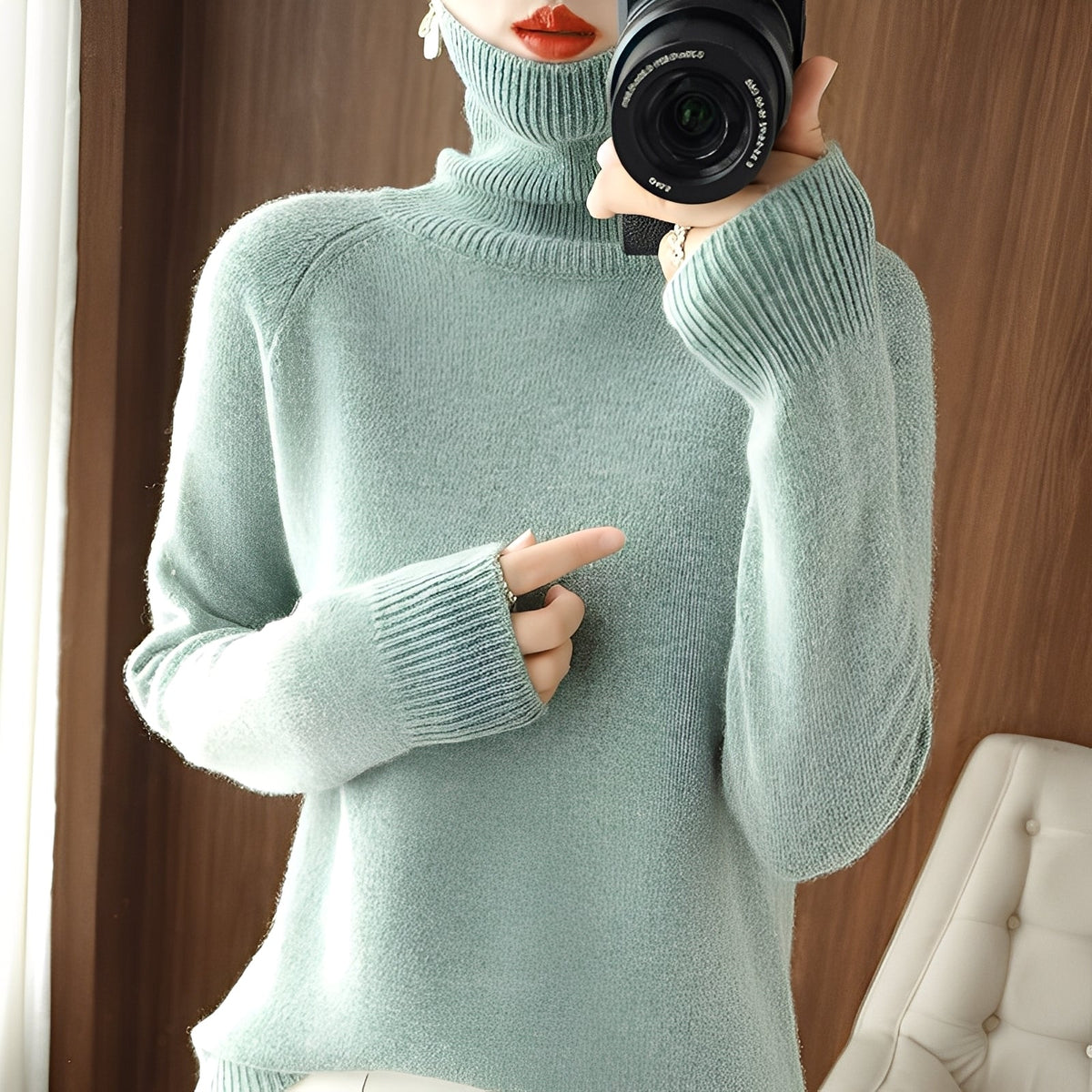 Kaycee - Eleganter Damen-Rollkragenpullover