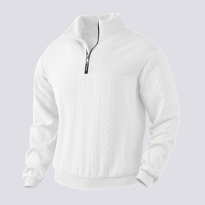 Benjamin - Moderner Herrenpullover mit Viertelreißverschluss