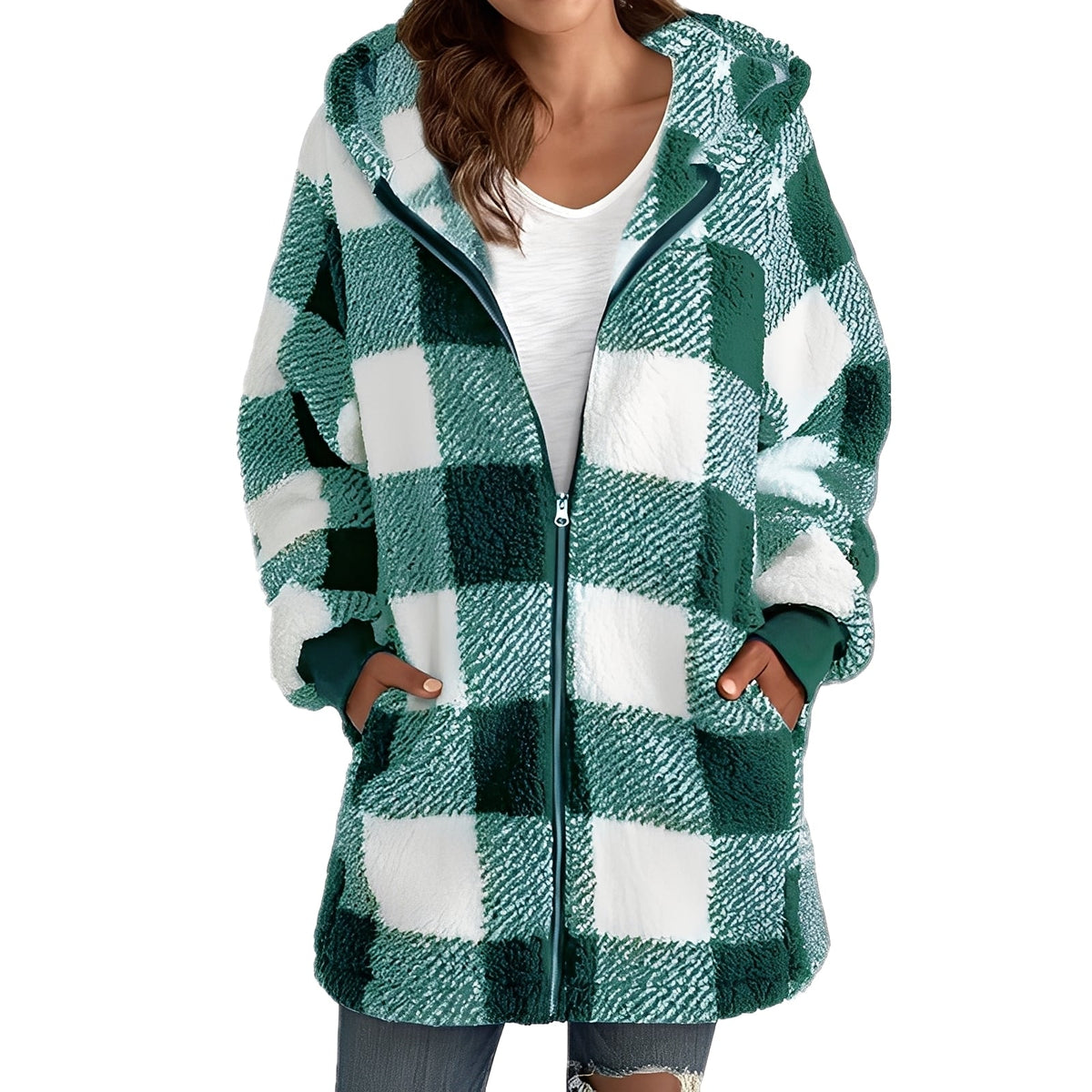 Desirae - Eleganter Damen-Hoodie mit Karomuster