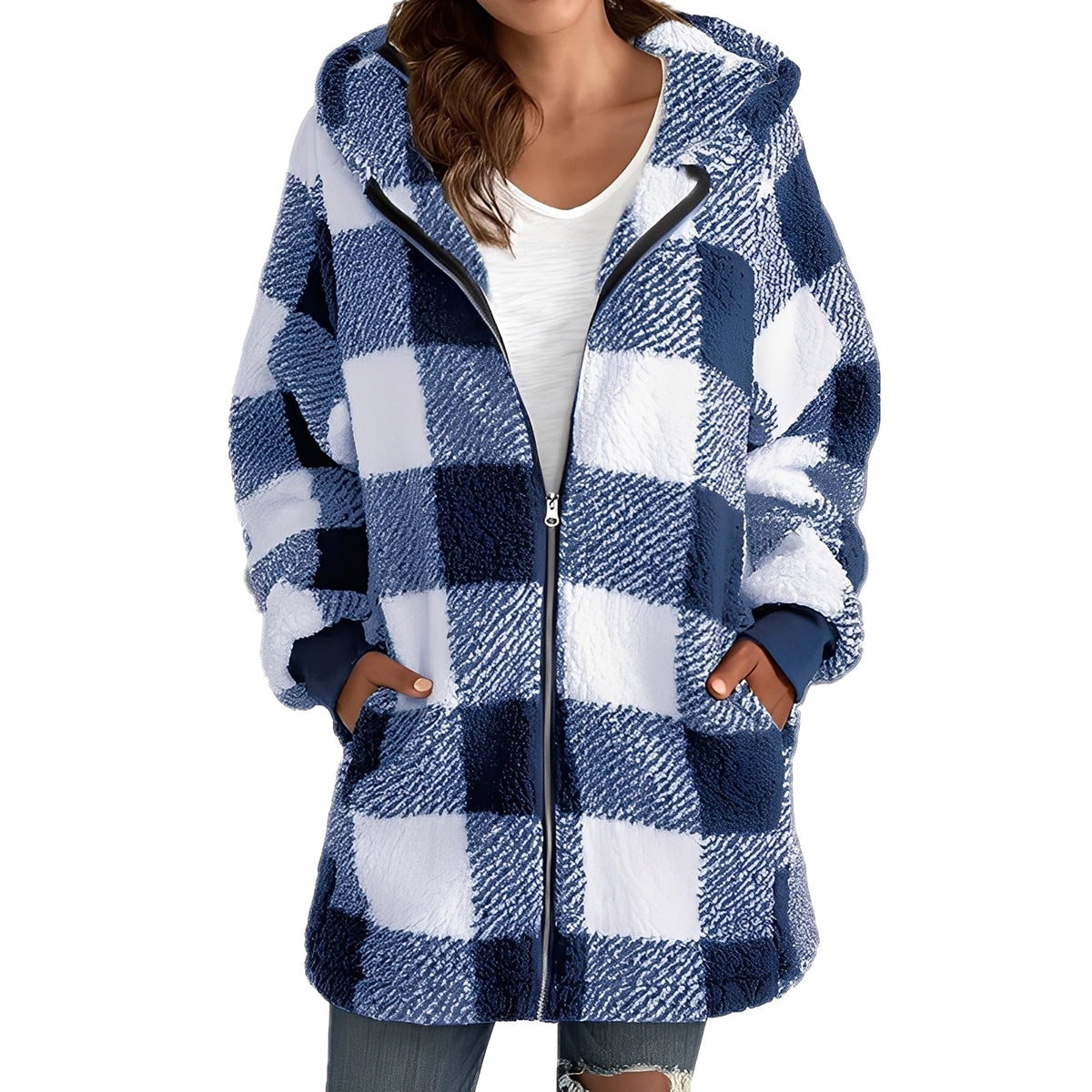 Desirae - Eleganter Damen-Hoodie mit Karomuster
