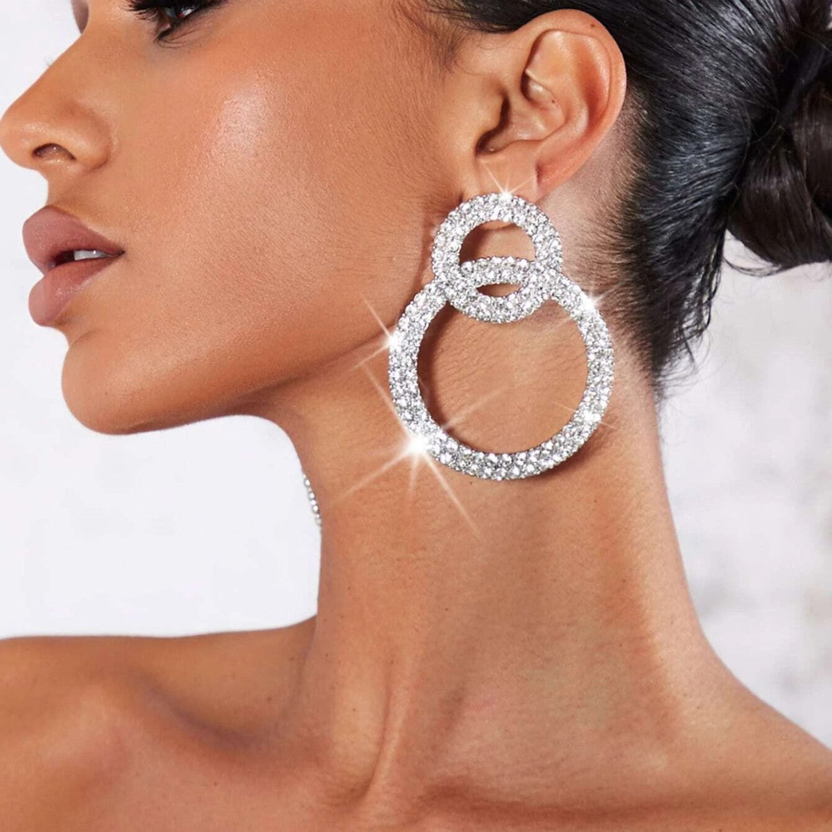 Ohrringe mit Strass - Strass-dekorierte Ohrhänger