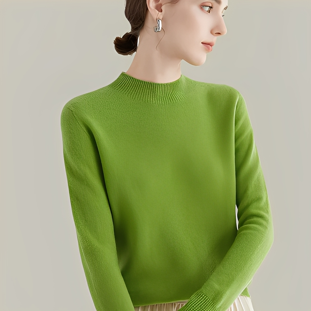 Martine - Pullover aus Wolle Slim Fit mit hohem Kragen für Frauen