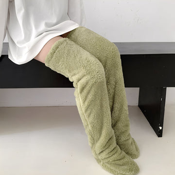 Camellia - Warme Damensocken bis über das Knie für den Winter
