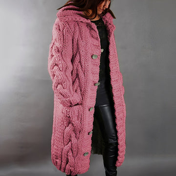 Arielle - Eleganter und leger geschnittener langer Wollcardigan für Damen