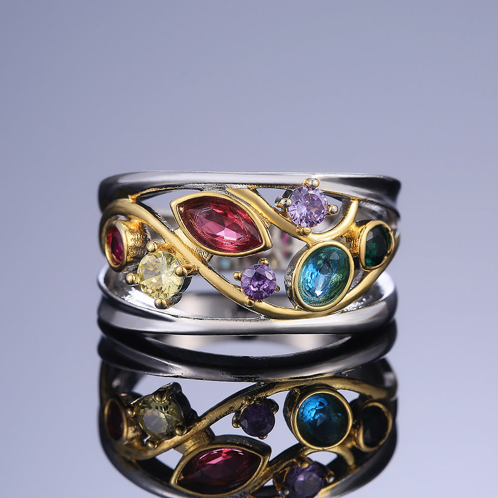 Zelina – Vintage-Ring mit farbenfrohen Akzenten