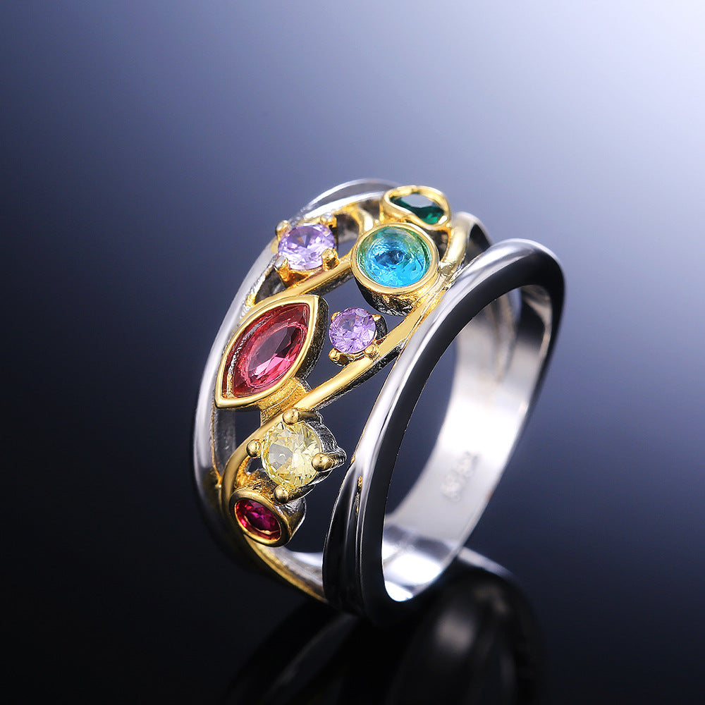 Zelina – Vintage-Ring mit farbenfrohen Akzenten