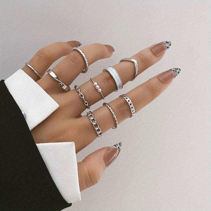 10 Stück stilvolle Ringe - Mix & Match Ringe