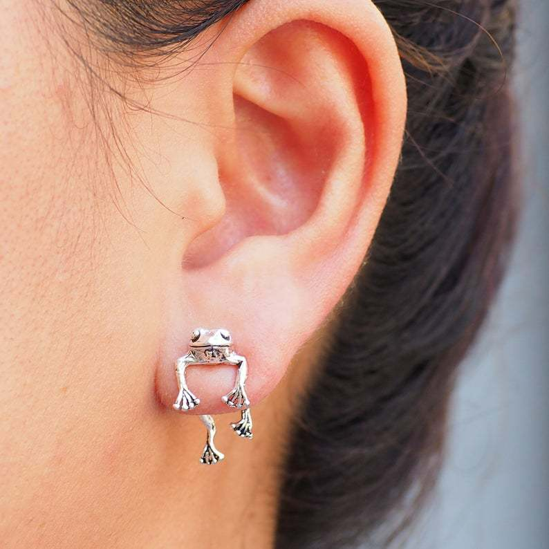 Zauberhafte Mini-Frosch-Ohrringe - Schwimmender Frosch