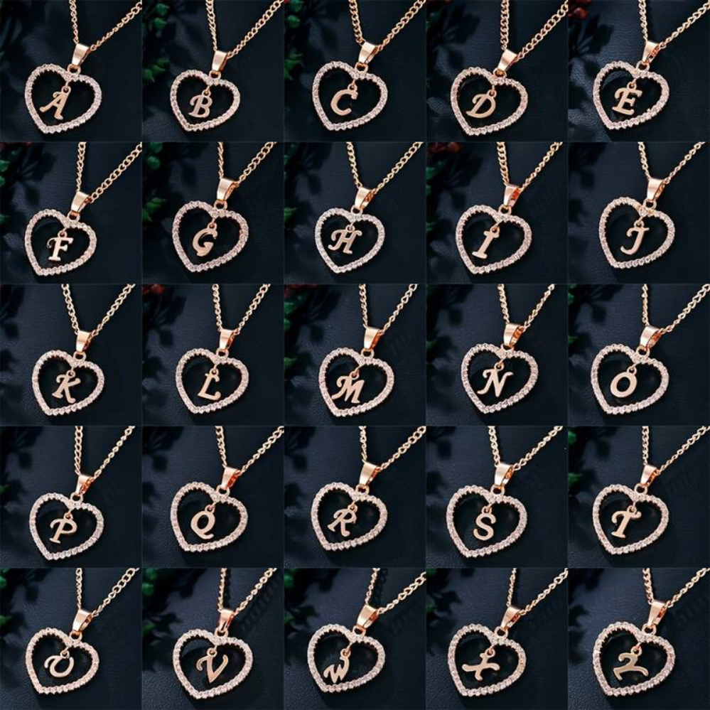Kette mit Herz-Initialen-Anhänger