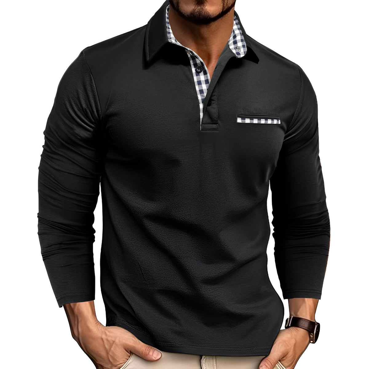 Jerome - Bequemes Langarm-Poloshirt
