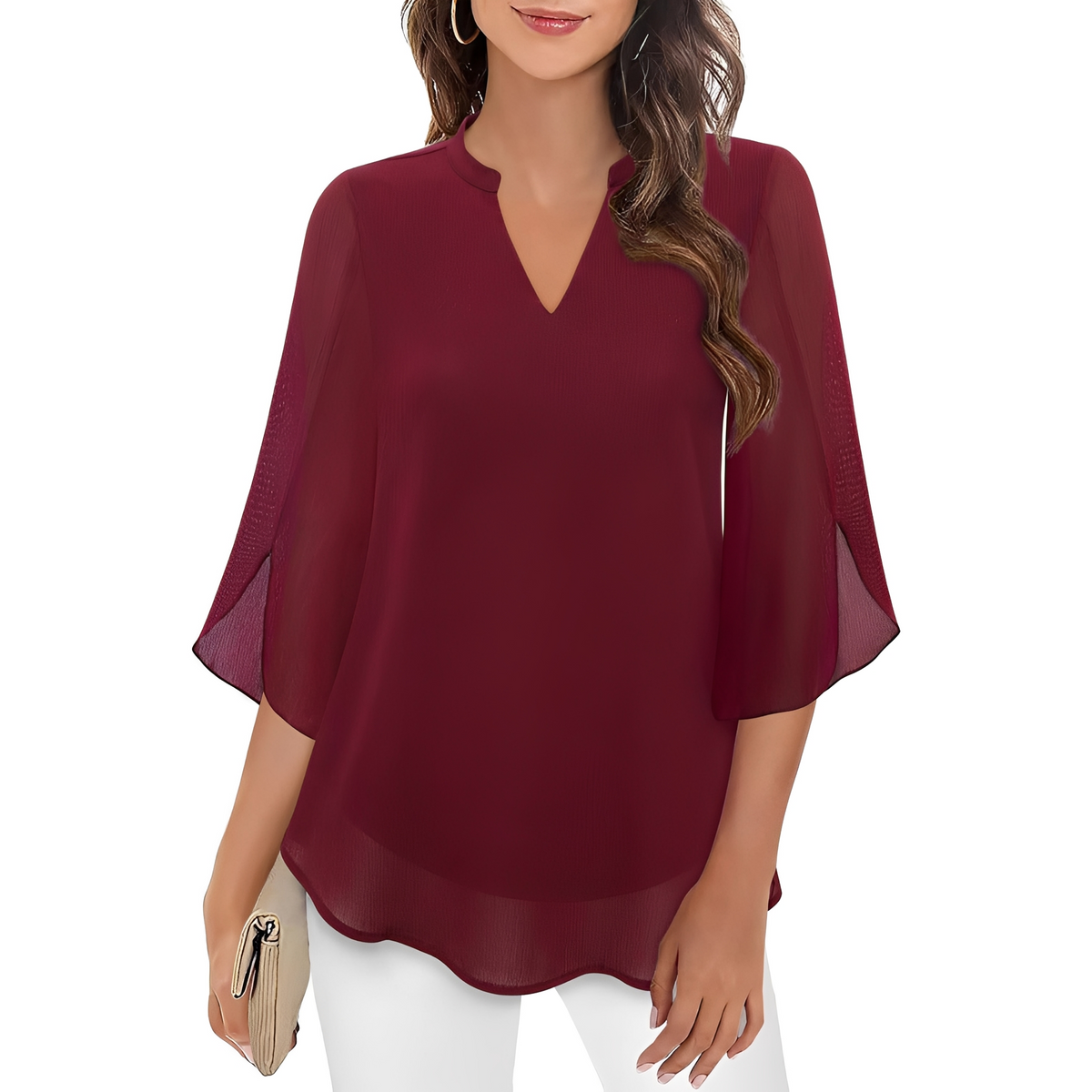 Vanessa - Weite Bluse mit V-Ausschnitt für Damen