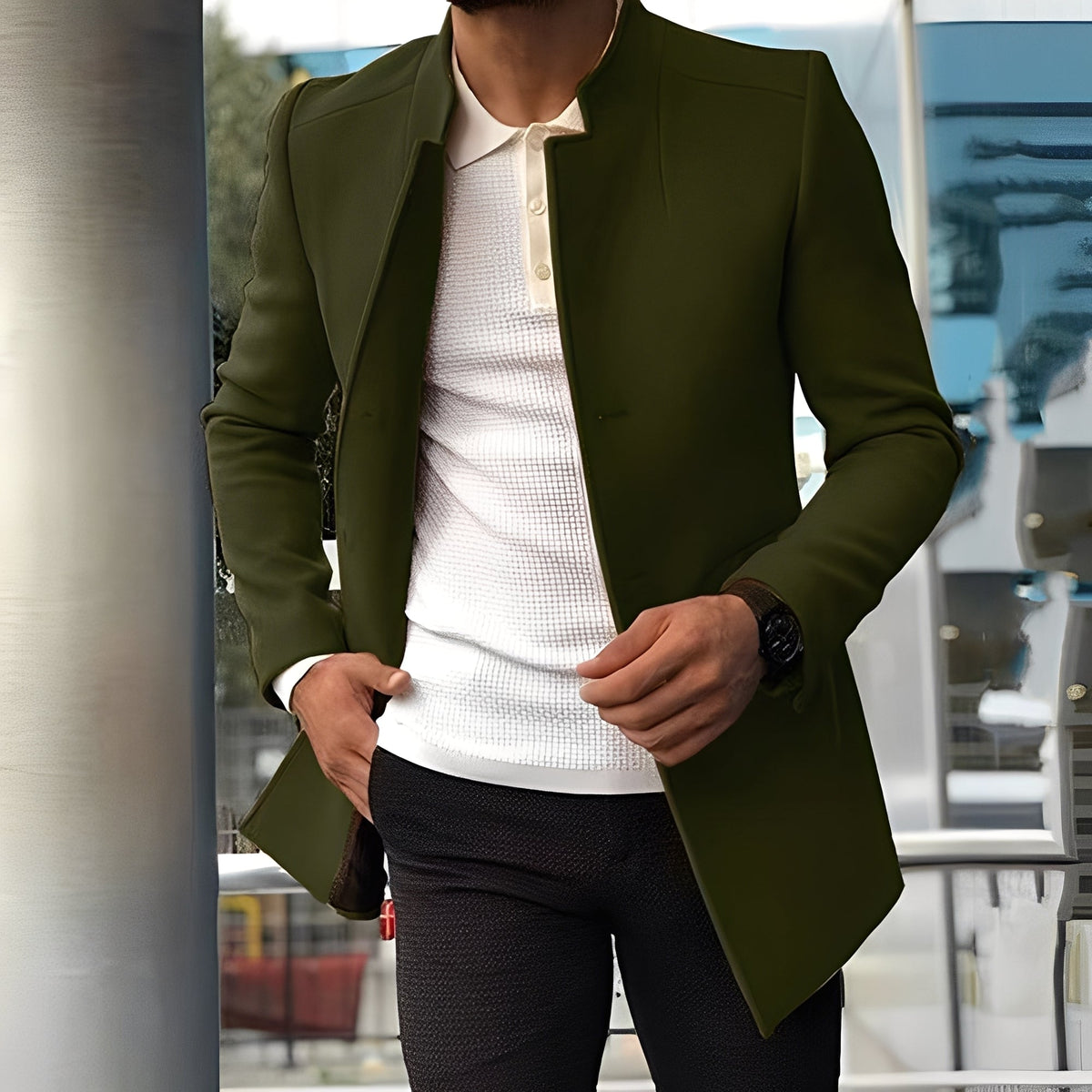 Jones - Stilvoller Slim-Fit Herren-Wollmantel