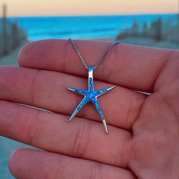 Starla – Kette mit Seestern und blauen Akzent
