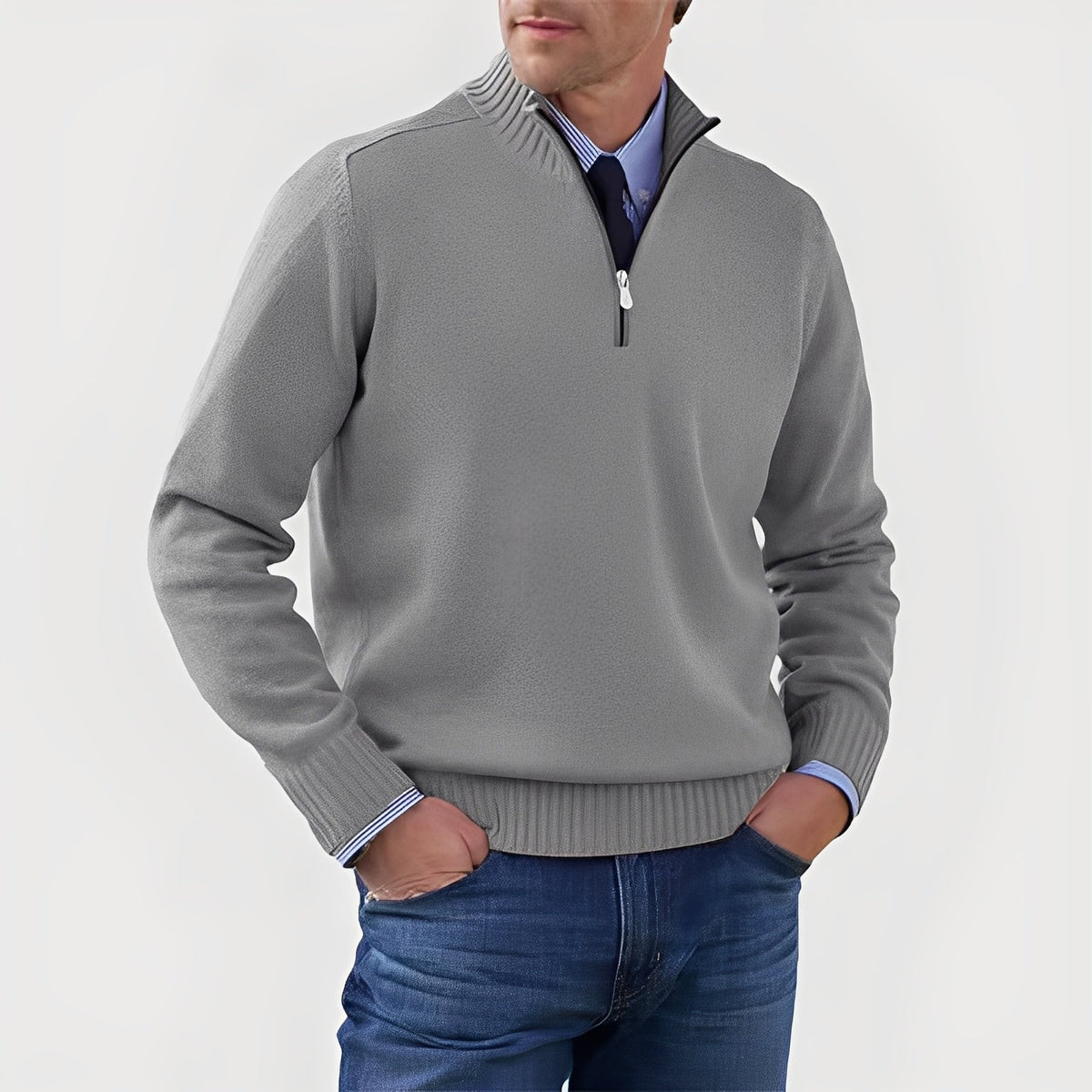 Nolan - Bequemer Herrenpullover mit Reißverschluss