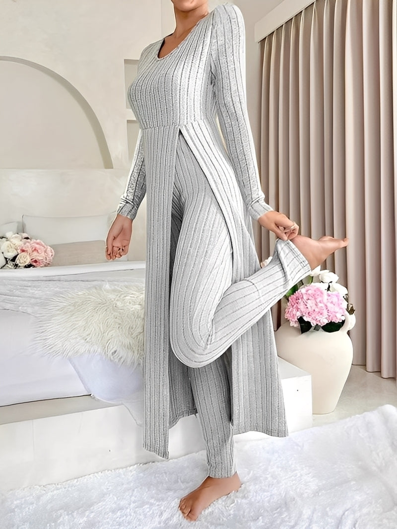 Lisabet - Elegantes Damen-Set aus weichem Rippgewebe