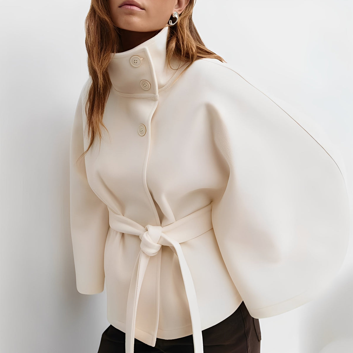 Carine - Wickeljacke mit hohem Kragen für Damen