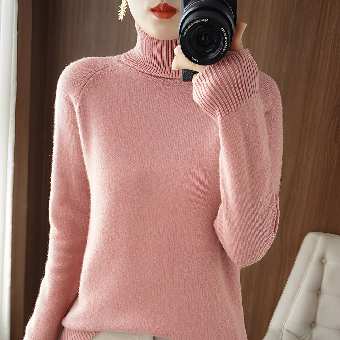 Kaycee - Eleganter Damen-Rollkragenpullover