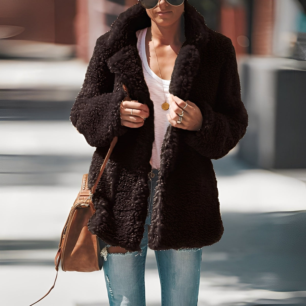 Catharine - Modische, dicke Fleecejacke für Damen
