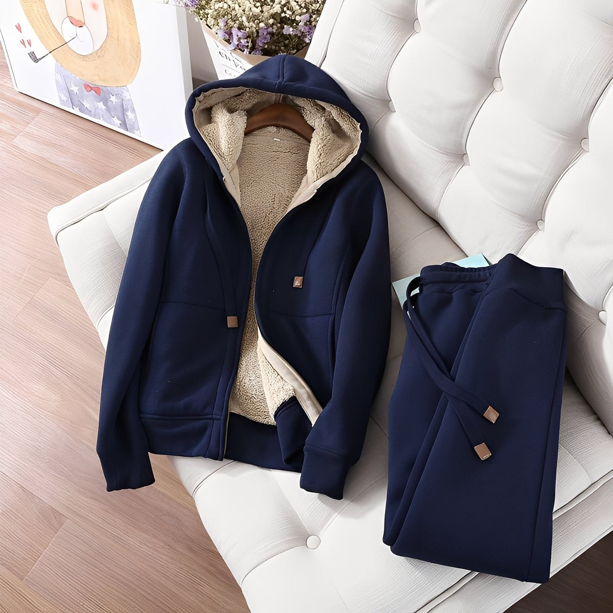 Nadine - Kapuzenpullover und Winterjogginghose Set