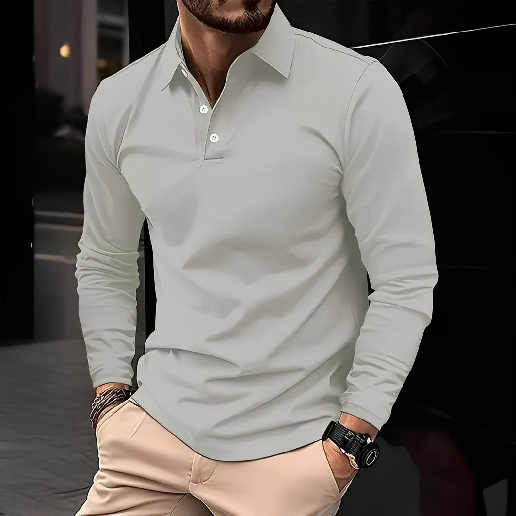 Stephen - Komfortables Langarm-Poloshirt für Herren