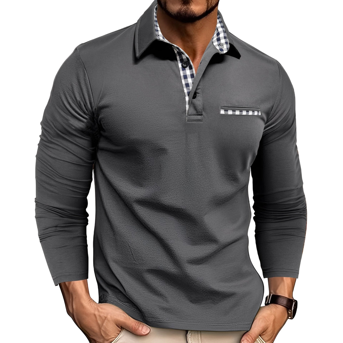 Rupert - Gemütliches Langarm-Poloshirt