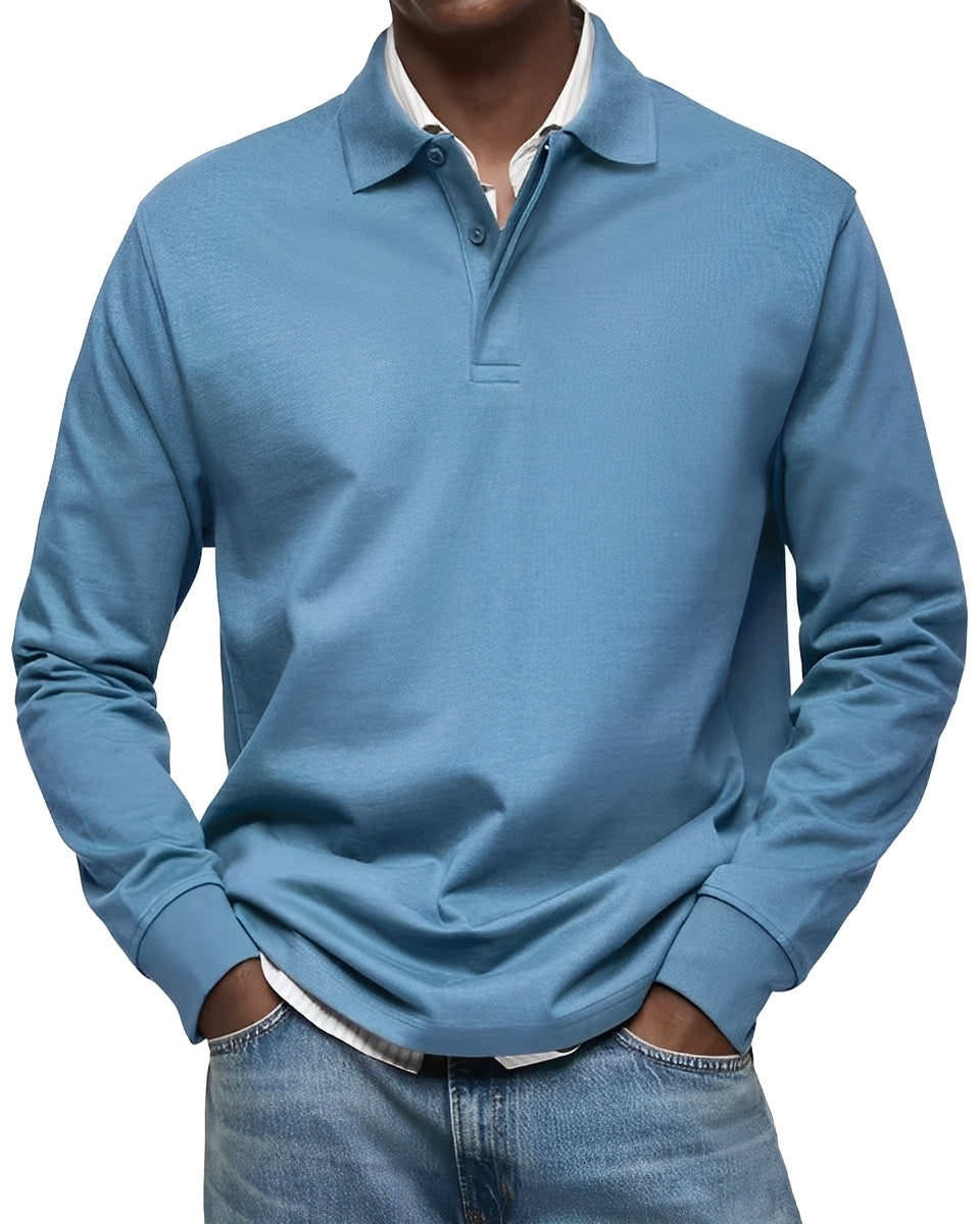 Rowan - Stilvolles Langarm-Poloshirt für Herren