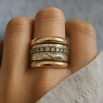 Maellie – Breite Vintage-Ringe aus Gold und Silber