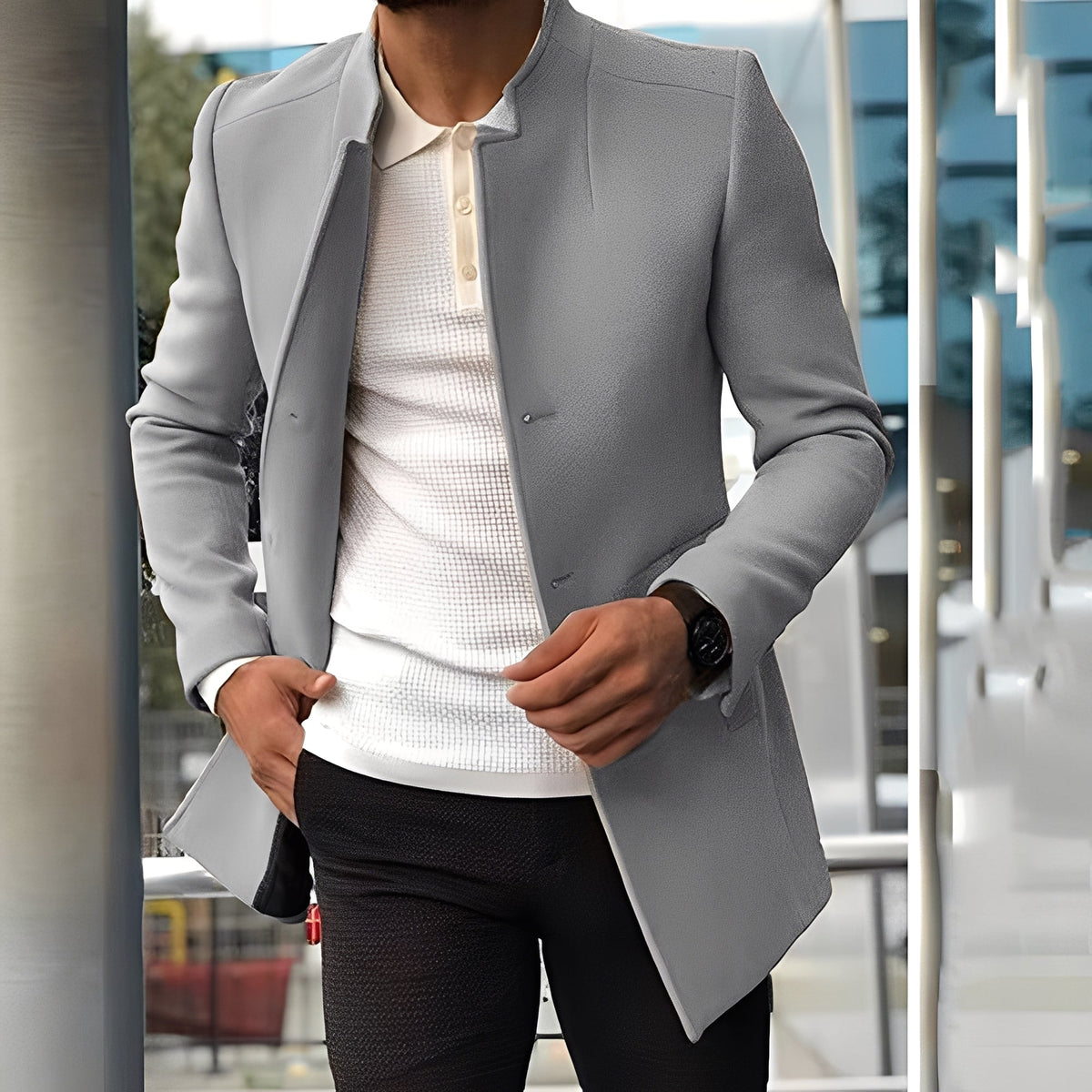 Jones - Stilvoller Slim-Fit Herren-Wollmantel