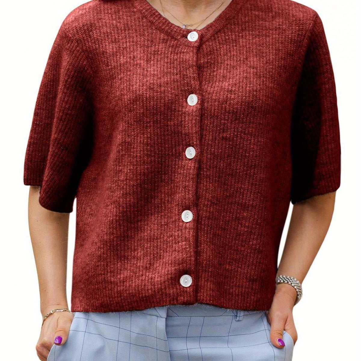Margie - Weite Kurzarm-Cardigan für Damen