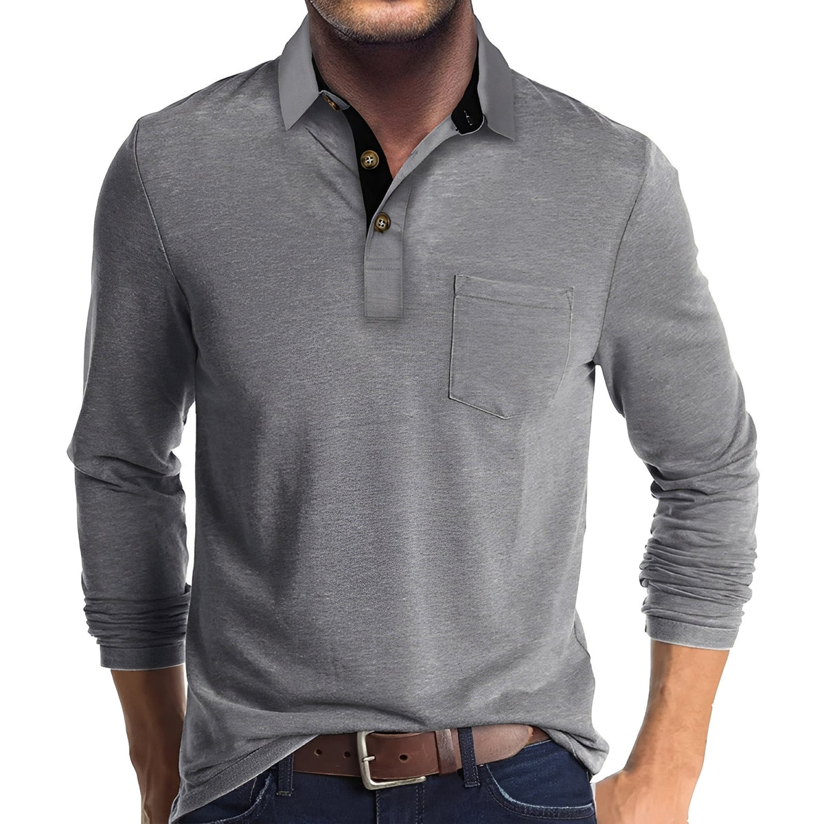 Marty - Komfortables Langarm-Poloshirt für Herren