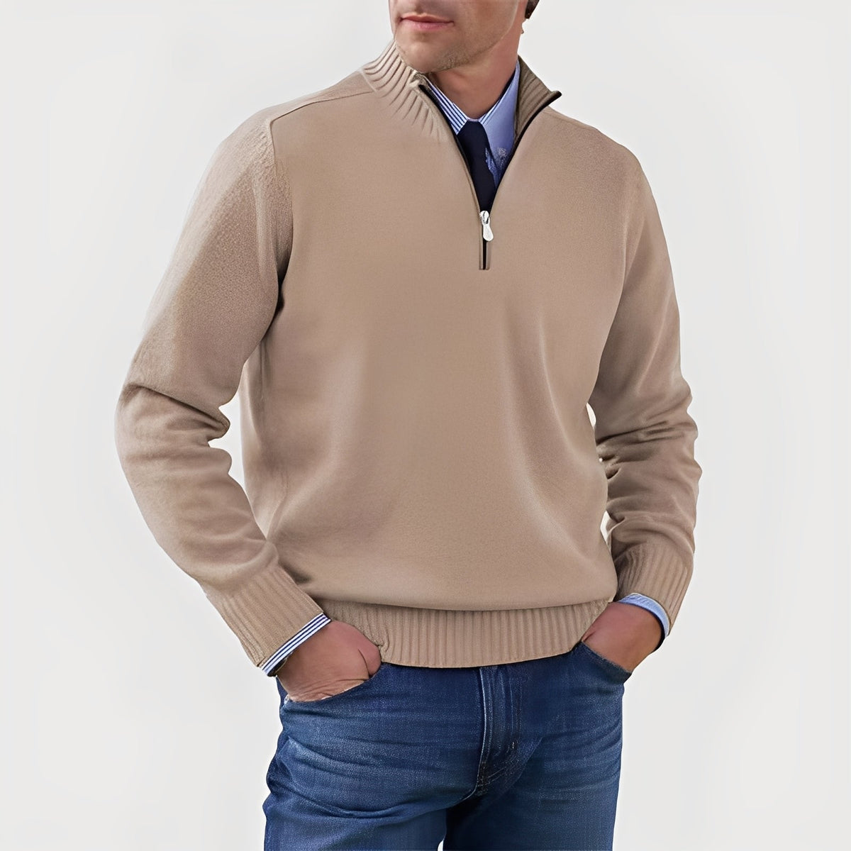 Nolan - Bequemer Herrenpullover mit Reißverschluss