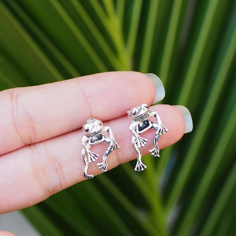 Zauberhafte Mini-Frosch-Ohrringe - Schwimmender Frosch