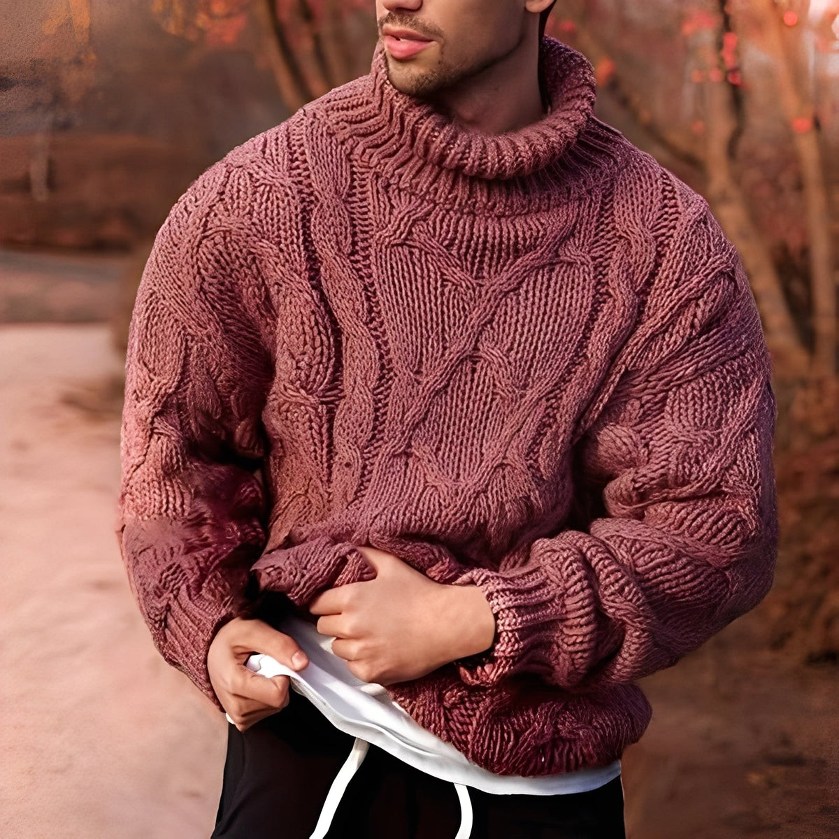 Adrian - Modischer Herrenpullover aus grobem Strick