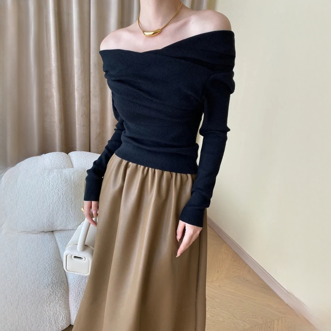 Yasmin - Stilvolles schulterfreies Top