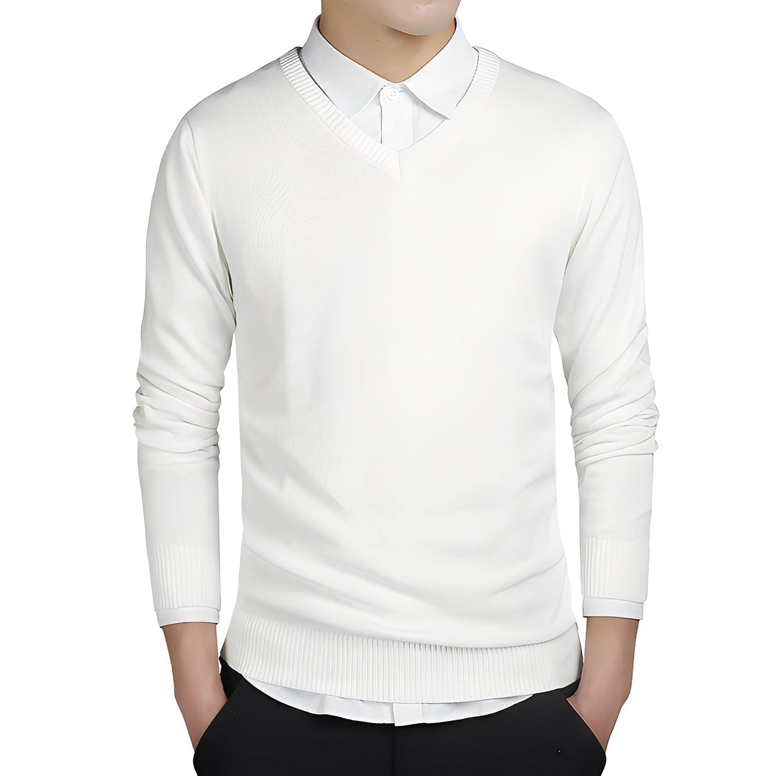 Tom - Angenehmer Herrenpullover mit V-Ausschnitt
