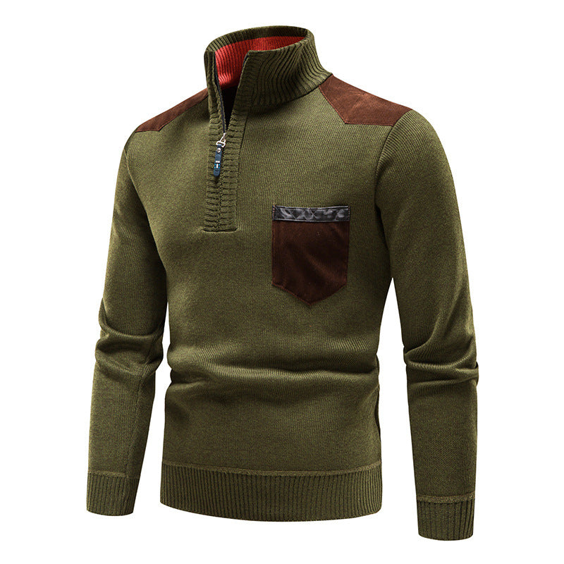 Rayne - Modischer Herrenpullover mit Reißverschluss und Tasche