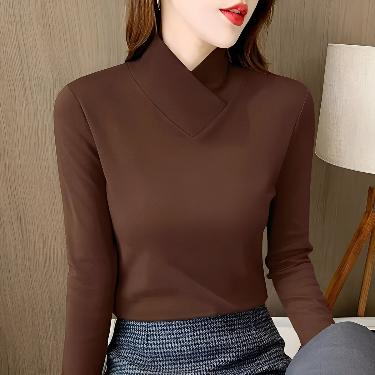 Mikayla - Eleganter, figurbetonter Damenrollkragenpullover