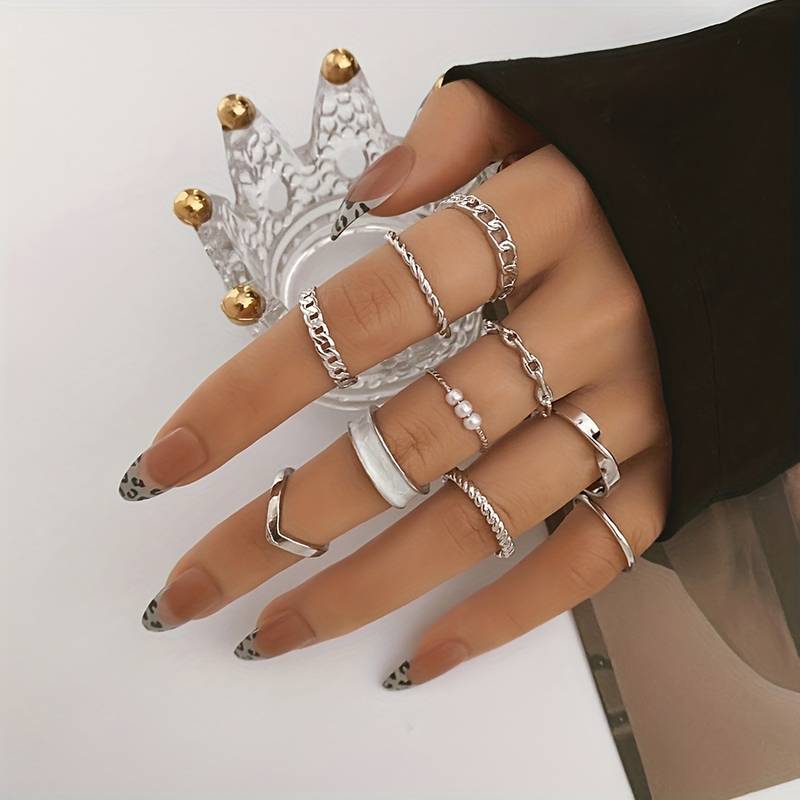 10 Stück stilvolle Ringe - Mix & Match Ringe