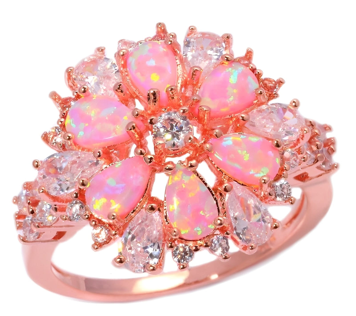 Rian – Stilvoller Ring mit Feueropal-Blume