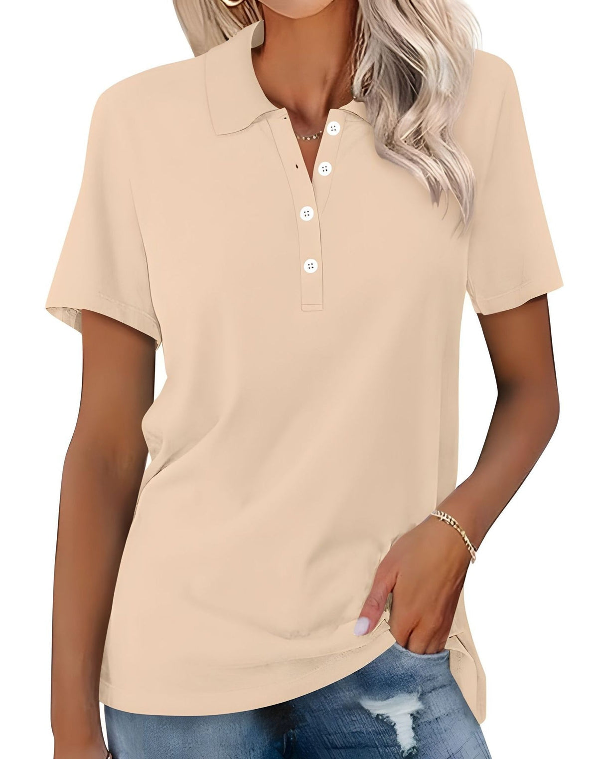 Teresa - Lässiges Polohemd mit kurzen Ärmeln für Damen