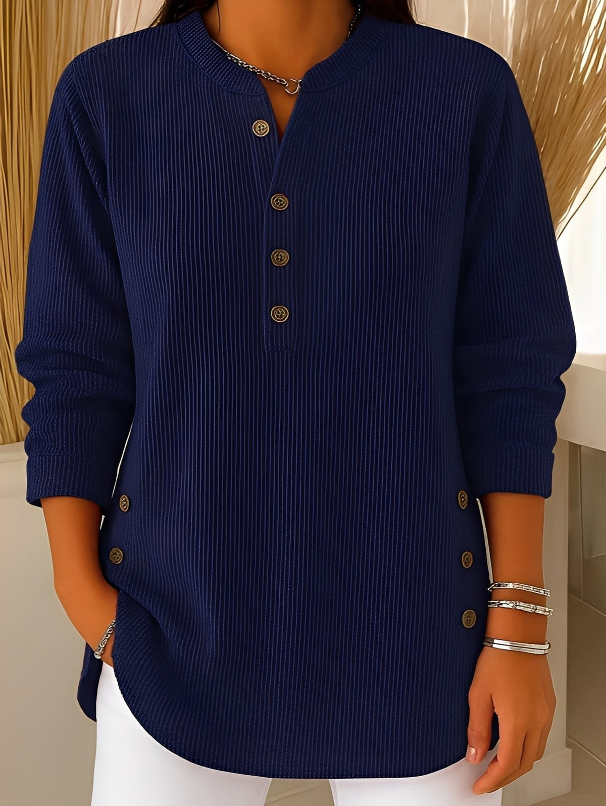 Jocelyn - Komfortabler Damen-Strickpullover mit Knöpfen