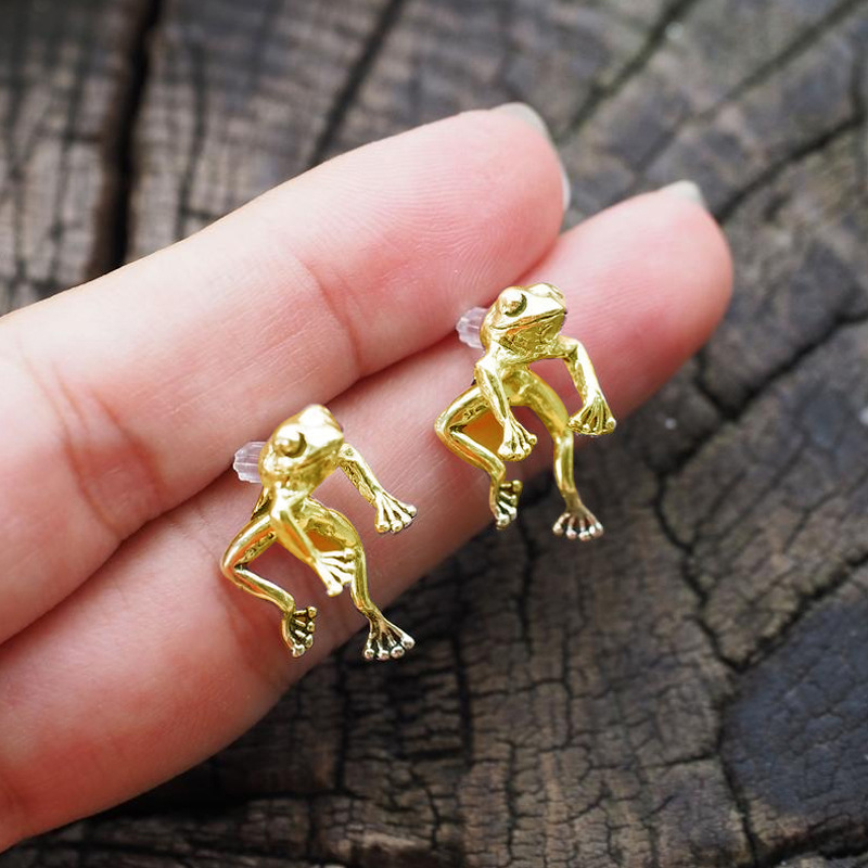 Zauberhafte Mini-Frosch-Ohrringe - Schwimmender Frosch