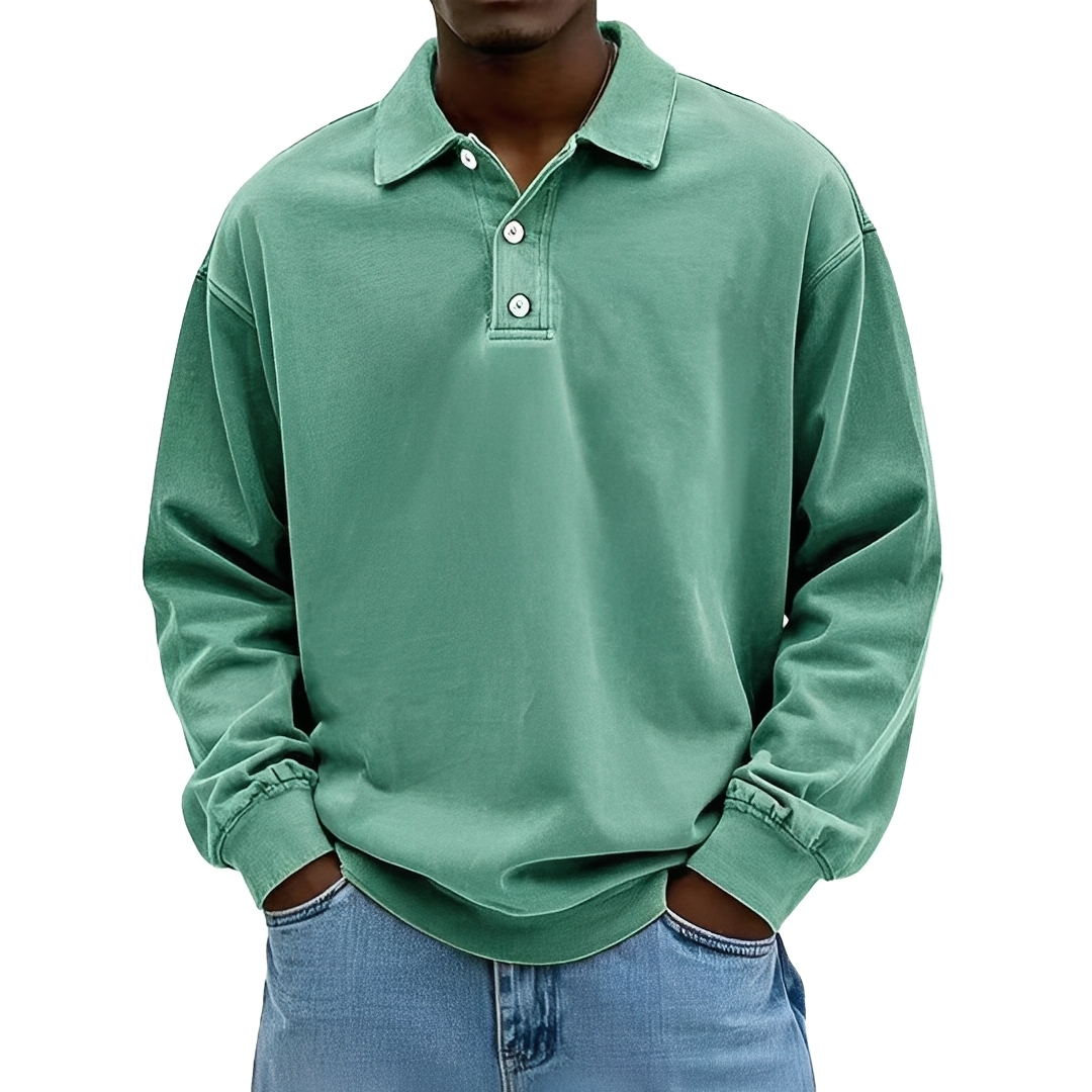 Lothaire - Vintage Langarm-Polo für Herren