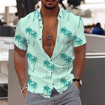 Hector - Elegantes Herrenhemd mit Palmenmuster