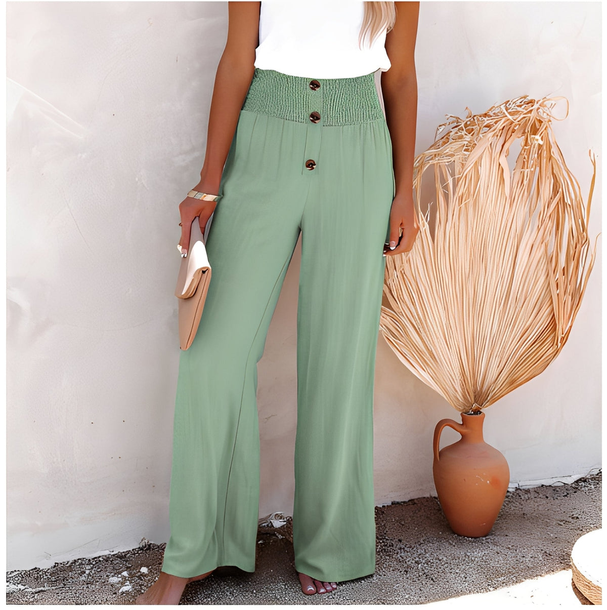 Aloïse - Hoch taillierte Leinenhose für Damen